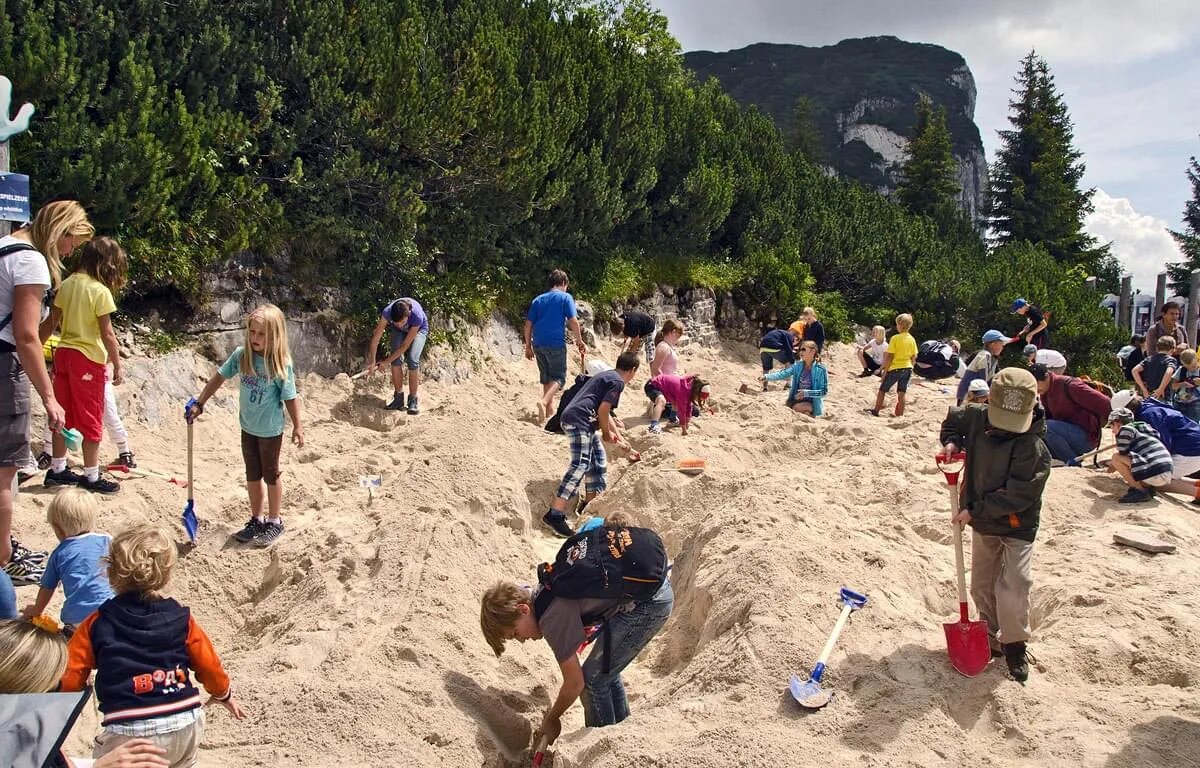 Kinder suchen Fossilien