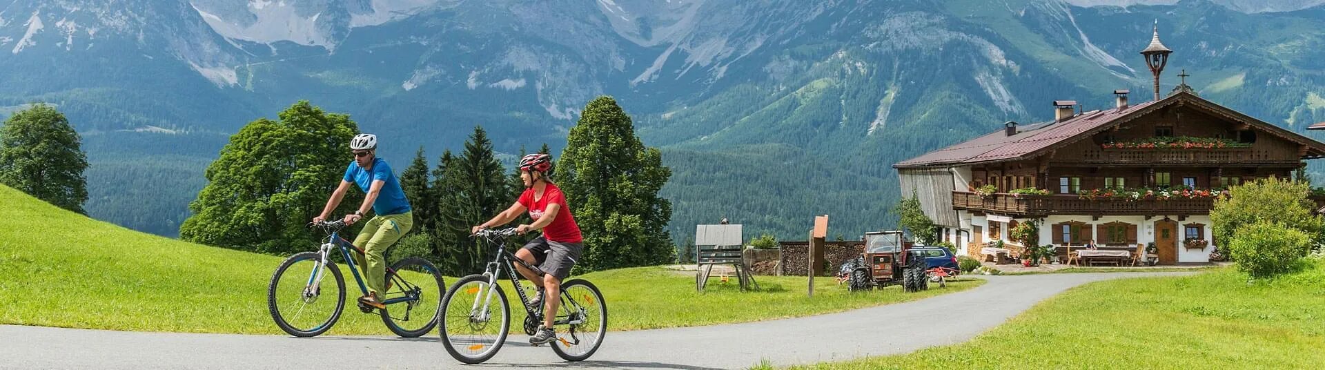Mountainbiken am Bauernhof im Wilden Kaiser