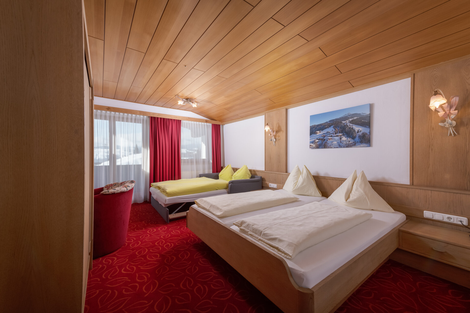 Amselnest im Familienhotel Central — Doppelzimmer mit Platz für die kleine Familie