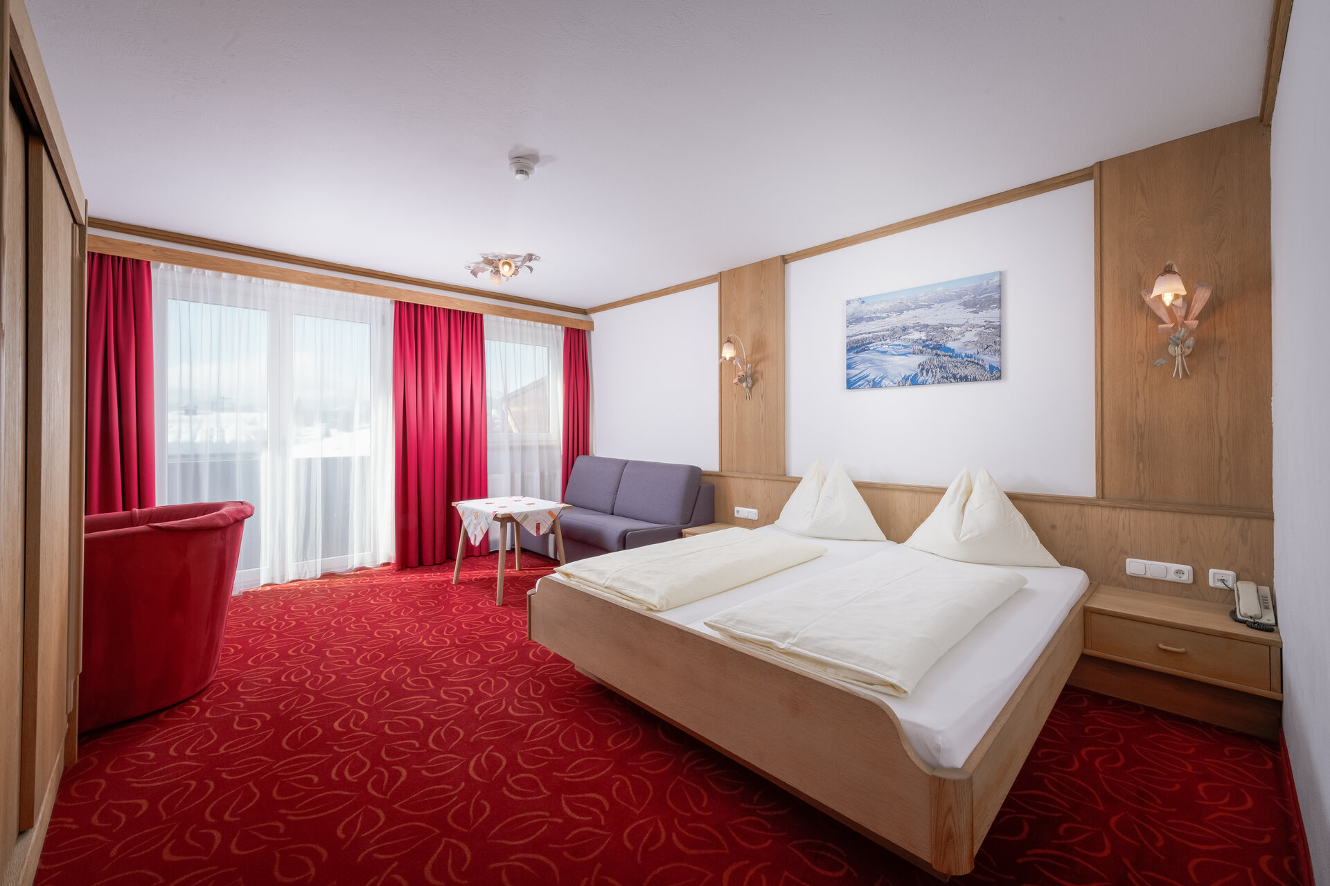Amselnest — Doppelzimmer mit Balkon und Bergblick